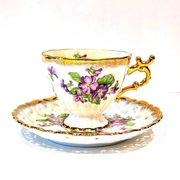 Shafford VTG pearlescent tea cup and Saucer. - Picture 1 of 9